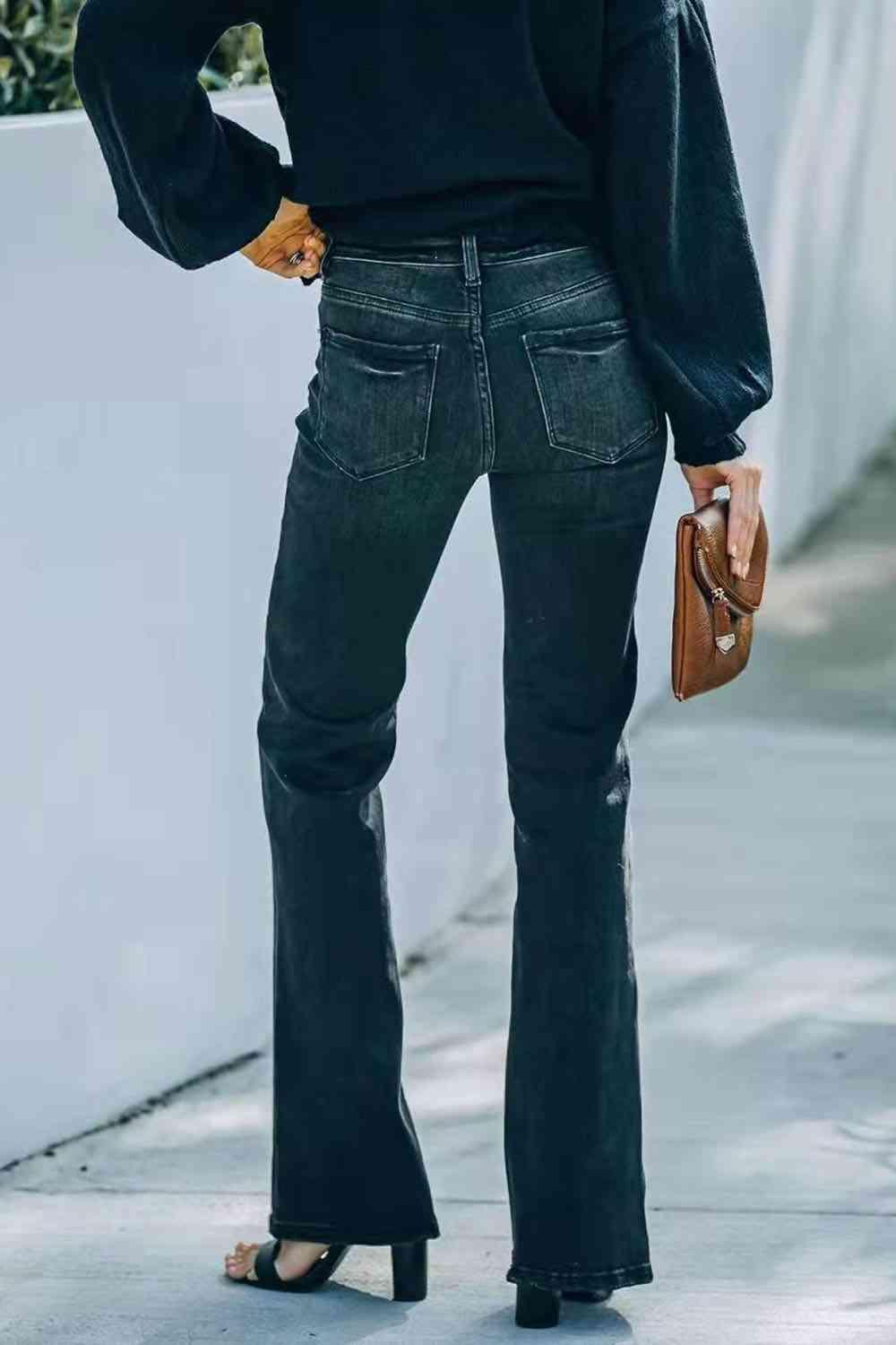 Buttoned Long Jeans - Immenzive