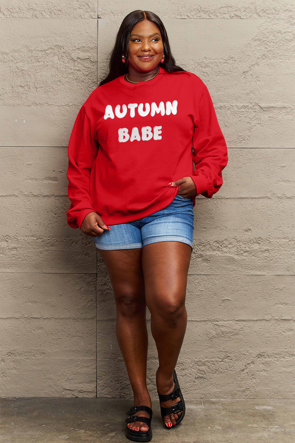 Simply Love Full Size AUTUMN BABE Graphic Sweatshirt