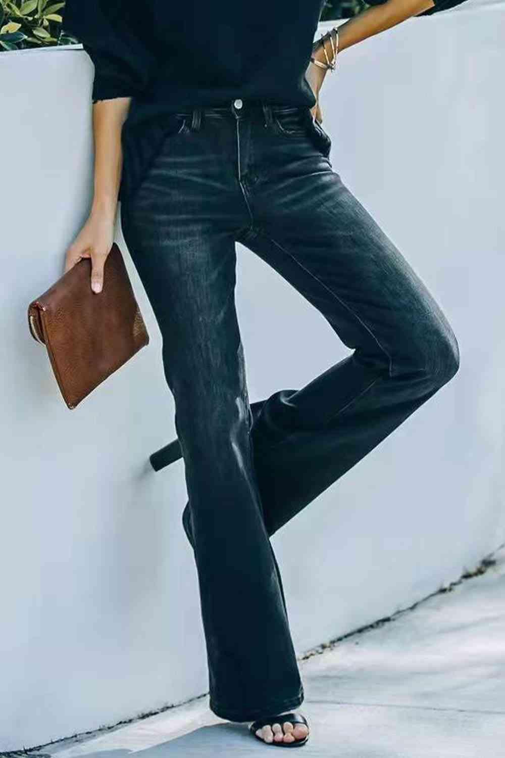 Buttoned Long Jeans - Immenzive
