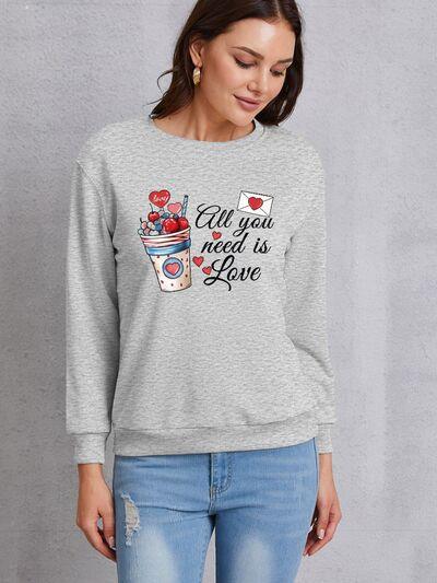 ALL YOU NEED IS LOVE Round Neck Sweatshirt - Immenzive