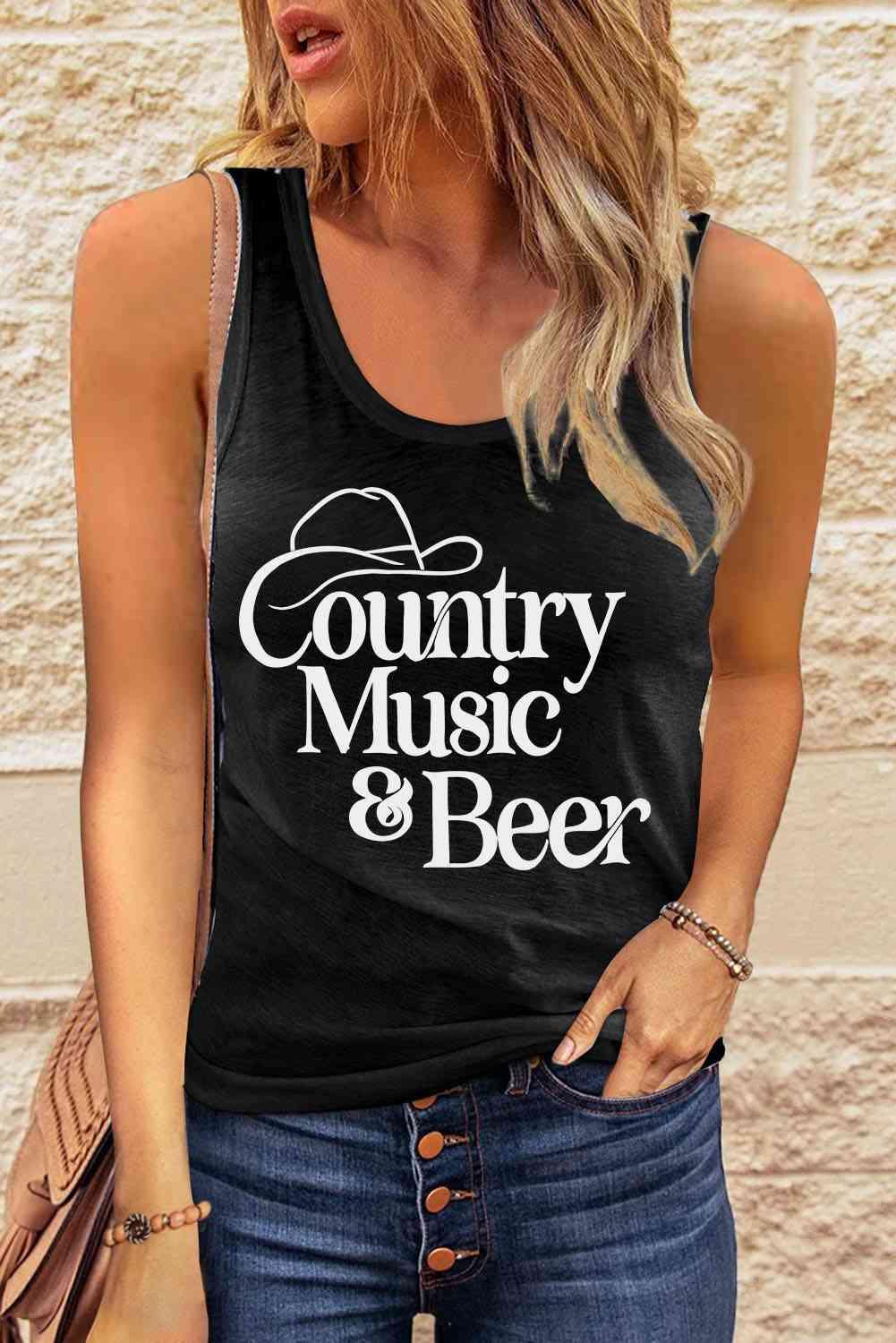 COUNTRY MUSIC & BEER Graphic Tank - Immenzive