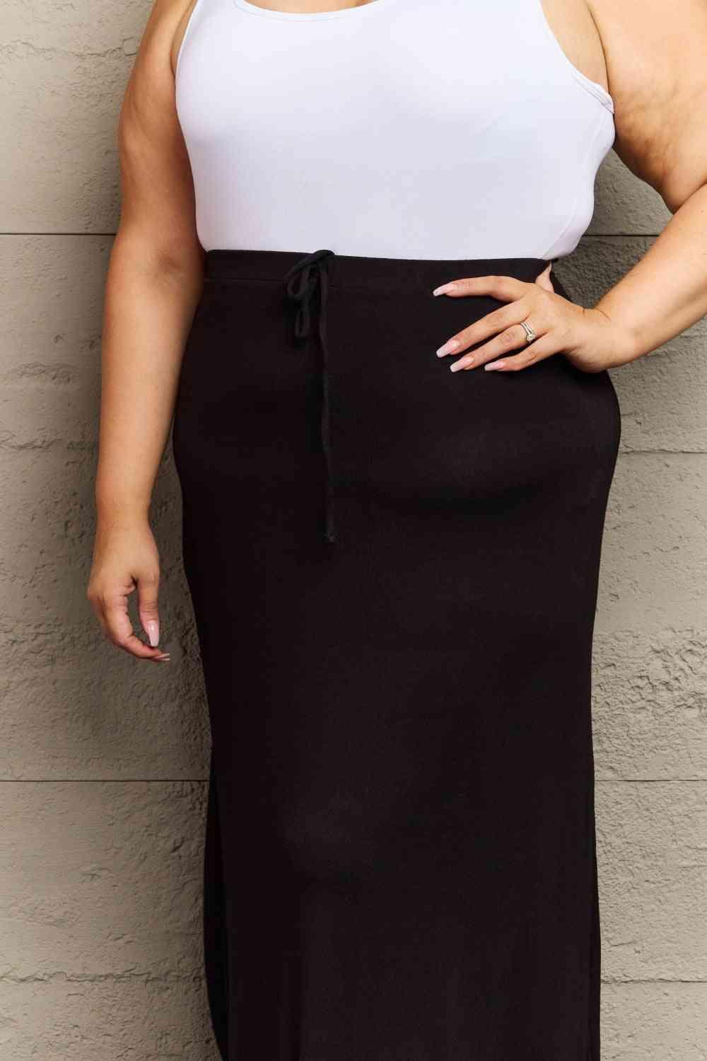 Culture Code For The Day Full Size Flare Maxi Skirt in Black - Immenzive