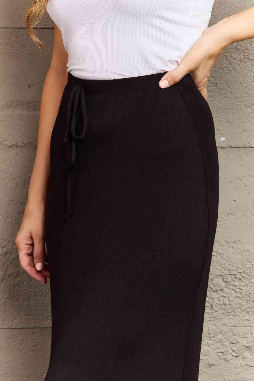 Culture Code For The Day Full Size Flare Maxi Skirt in Black - Immenzive