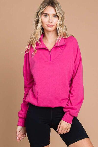 Culture Code Full Size Half Zip Long Sleeve Sweatshirt - Immenzive