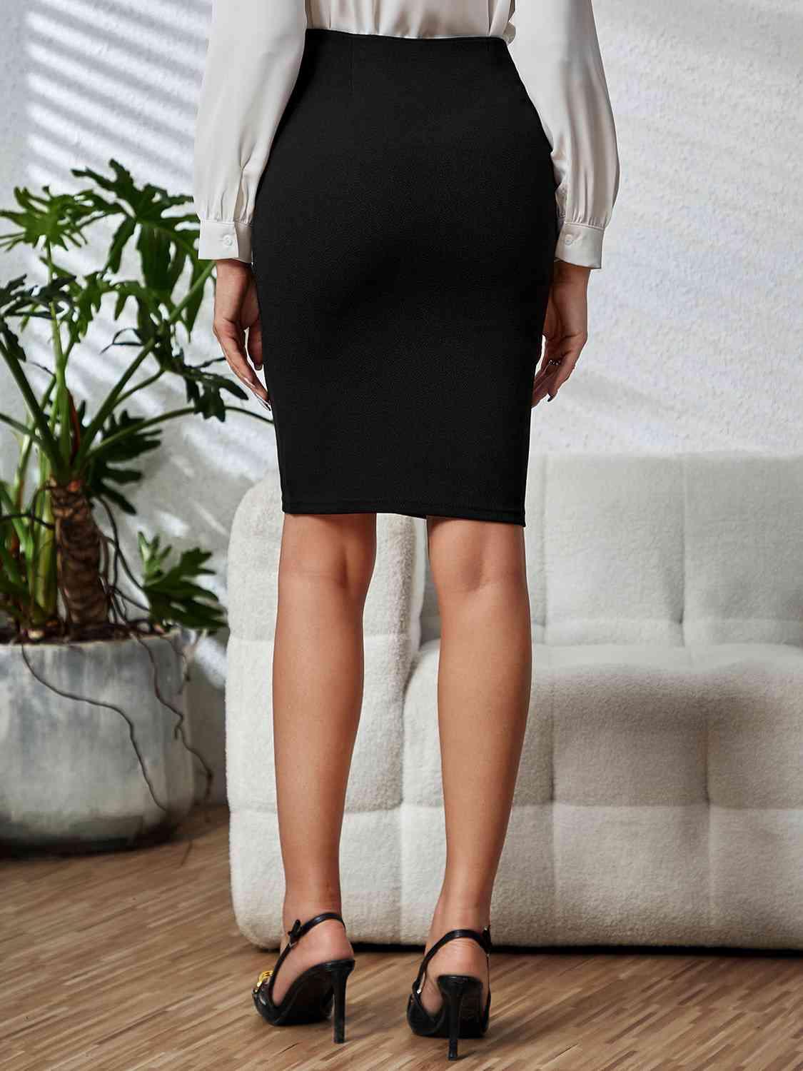 Double-Breasted Bodycon Skirt - Immenzive