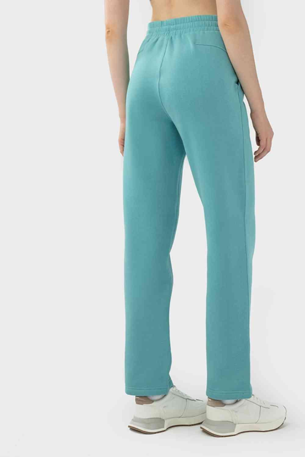 Drawstring Waist Sports Pants with Pockets - Immenzive