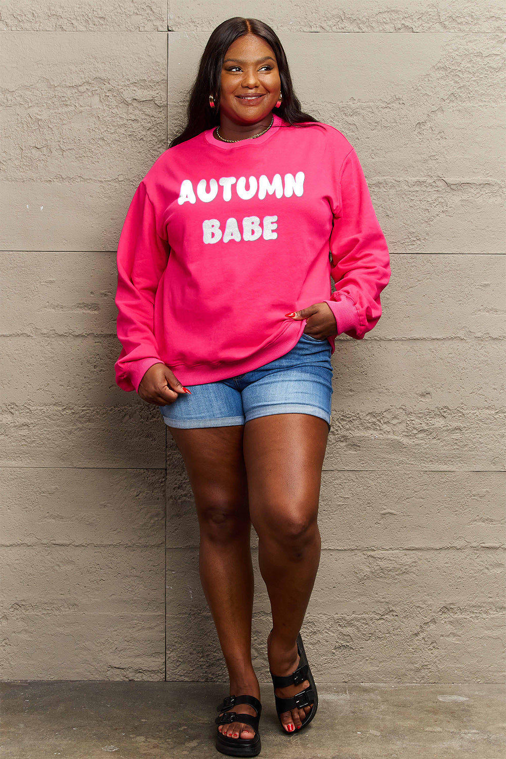 Simply Love Full Size AUTUMN BABE Graphic Sweatshirt