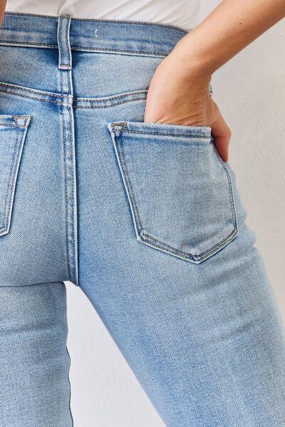 Kancan Full Size Mid Rise Y2K Slit Bootcut Jeans - Immenzive
