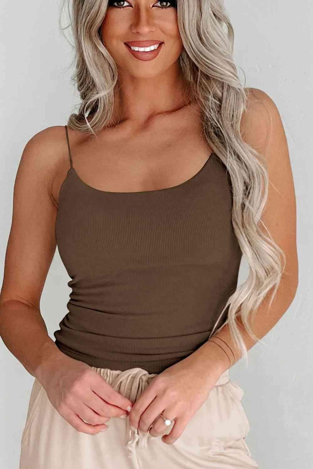 Ribbed Scoop Neck Cami - Immenzive