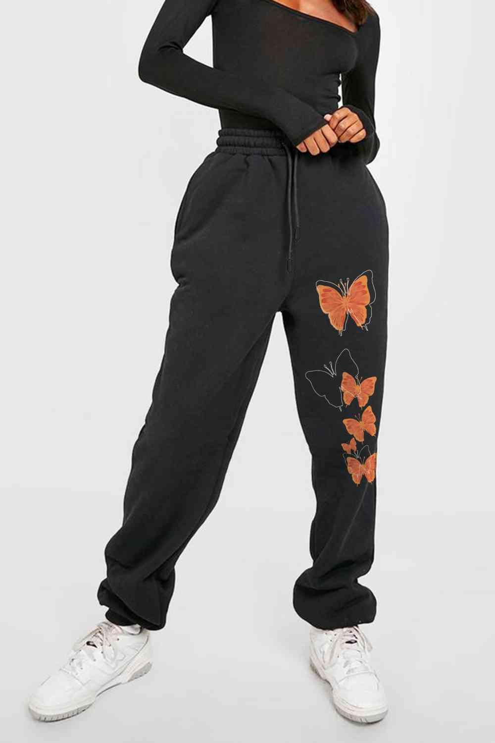 Simply Love Full Size Butterfly Graphic Sweatpants - Immenzive