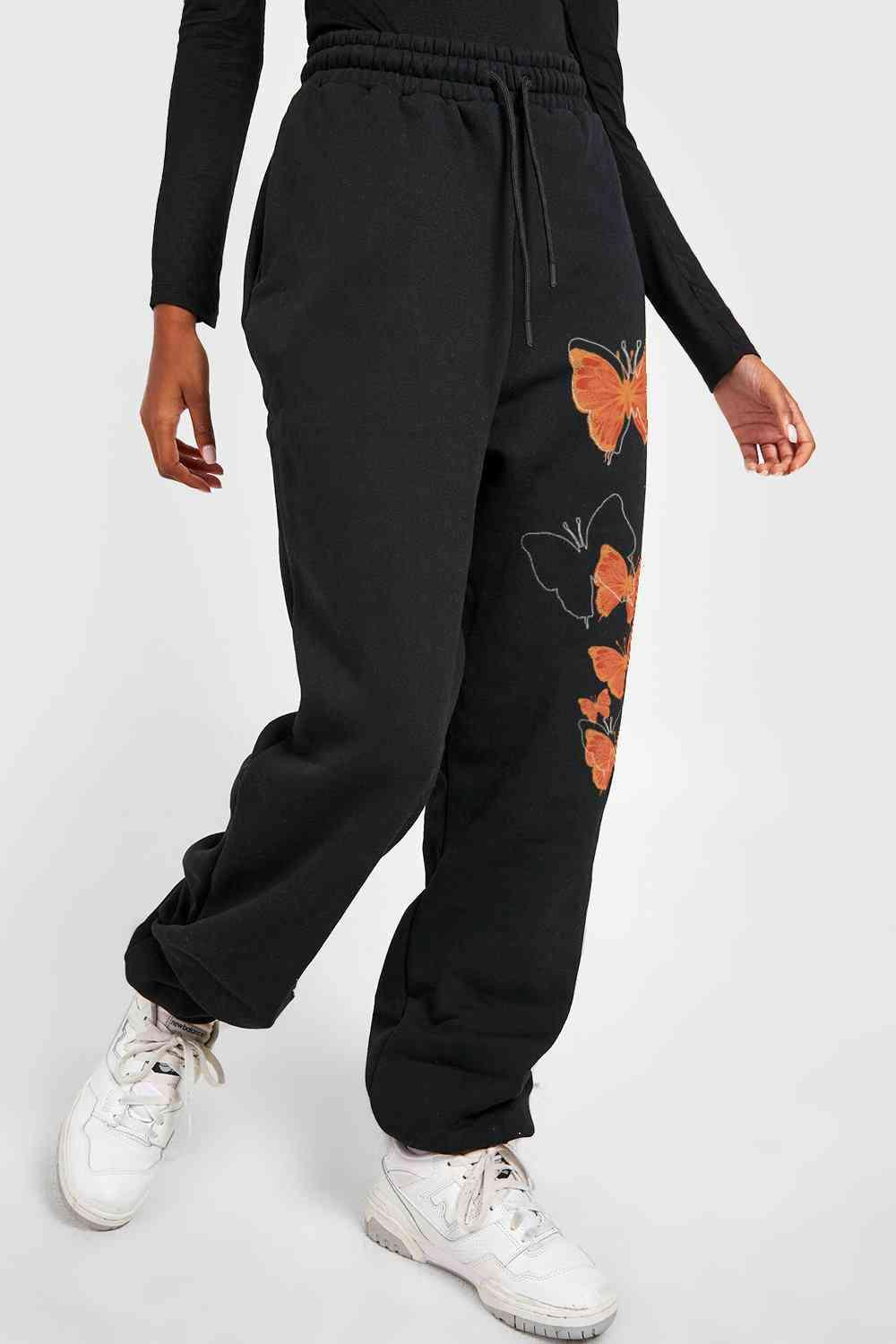 Simply Love Full Size Butterfly Graphic Sweatpants - Immenzive