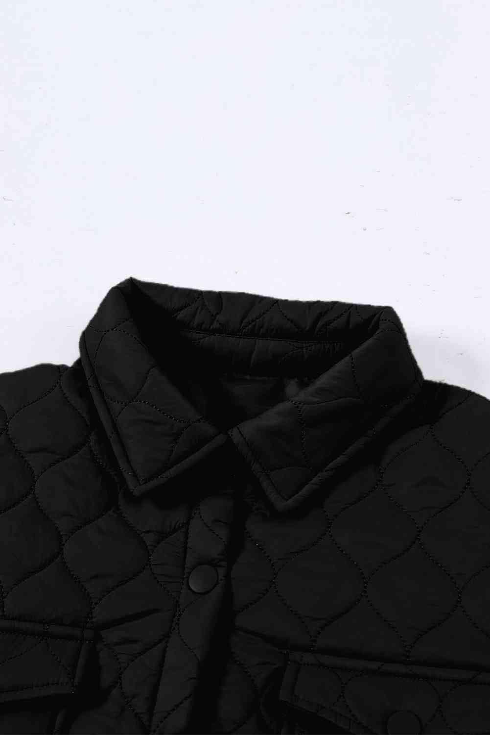 Snap Down Collared Winter Coat - Immenzive