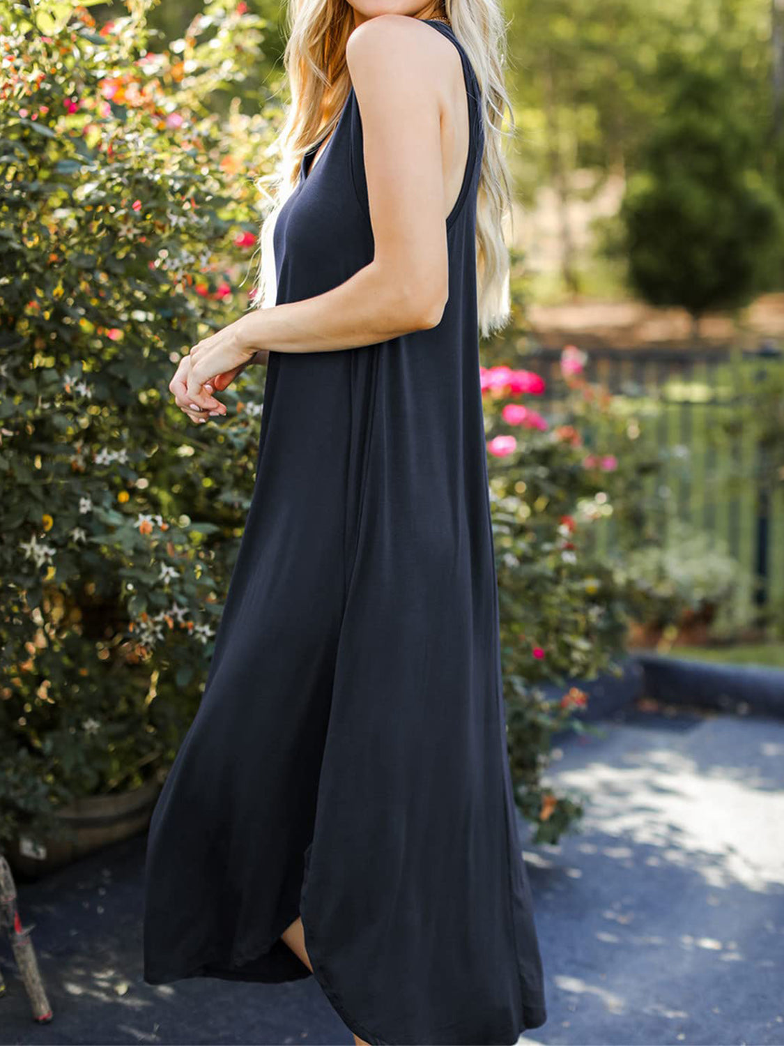 Full Size V-Neck Midi Tank Dress