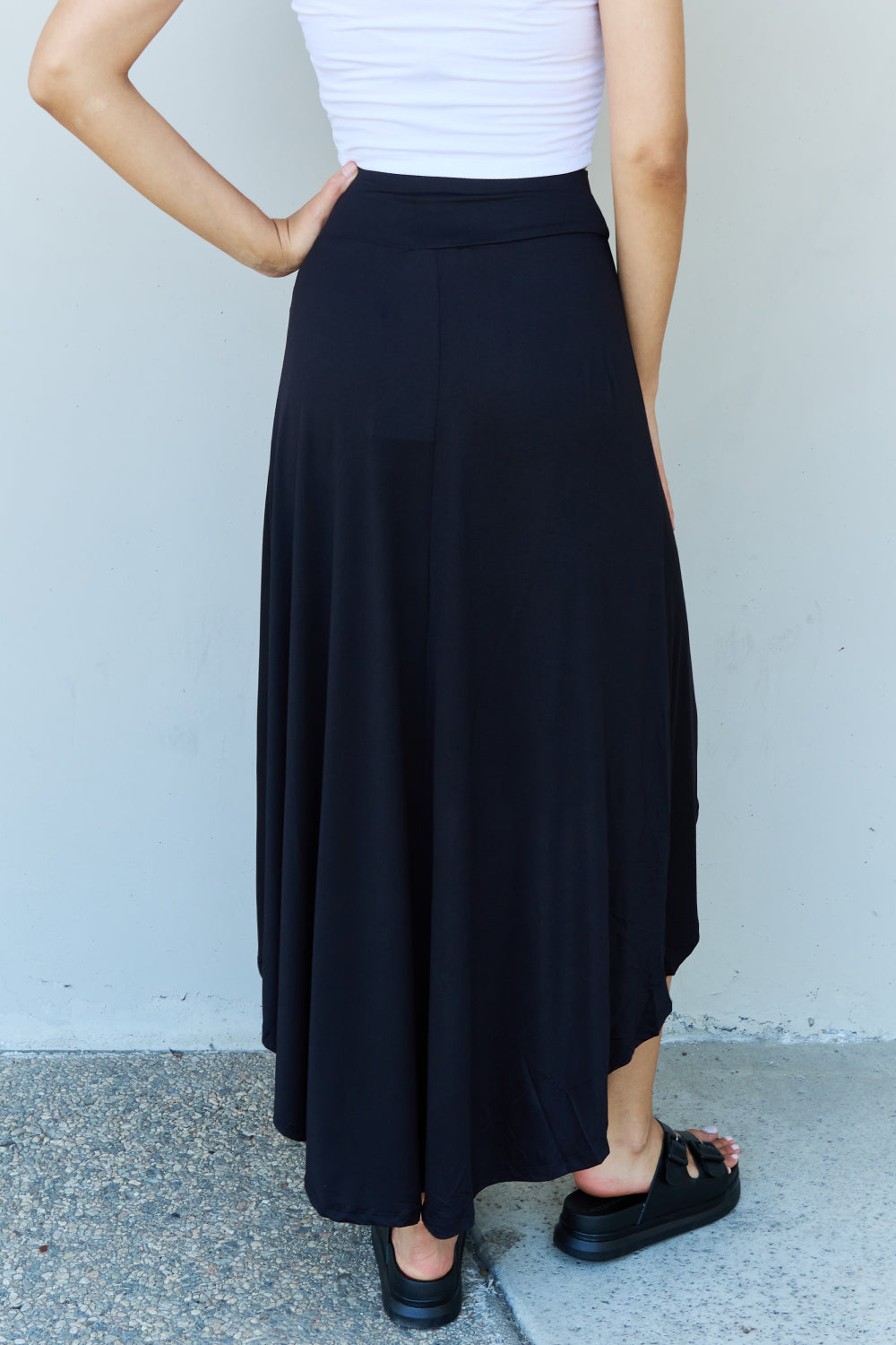 Ninexis First Choice High Waisted Flare Maxi Skirt in Black