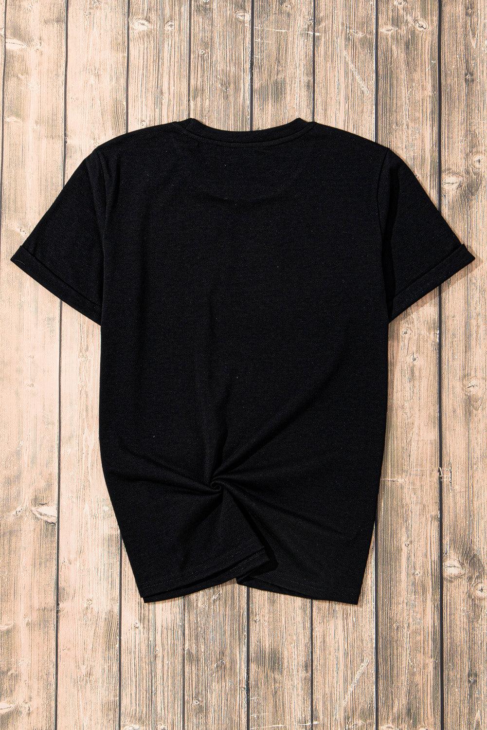 Bow Graphic Round Neck Short Sleeve T-Shirt - Immenzive