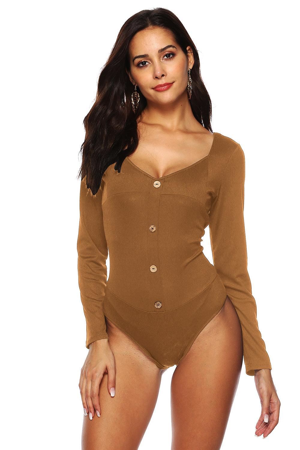 Button Detail Bodysuit - Immenzive