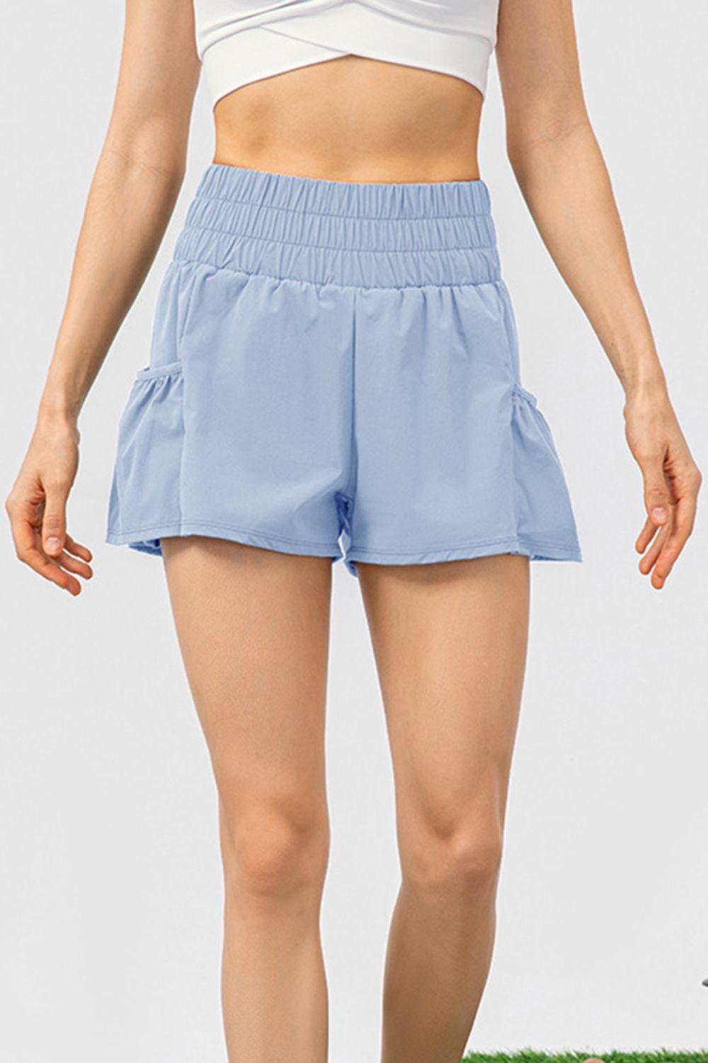 elastic-waist-pocketed-active-shorts - Immenzive