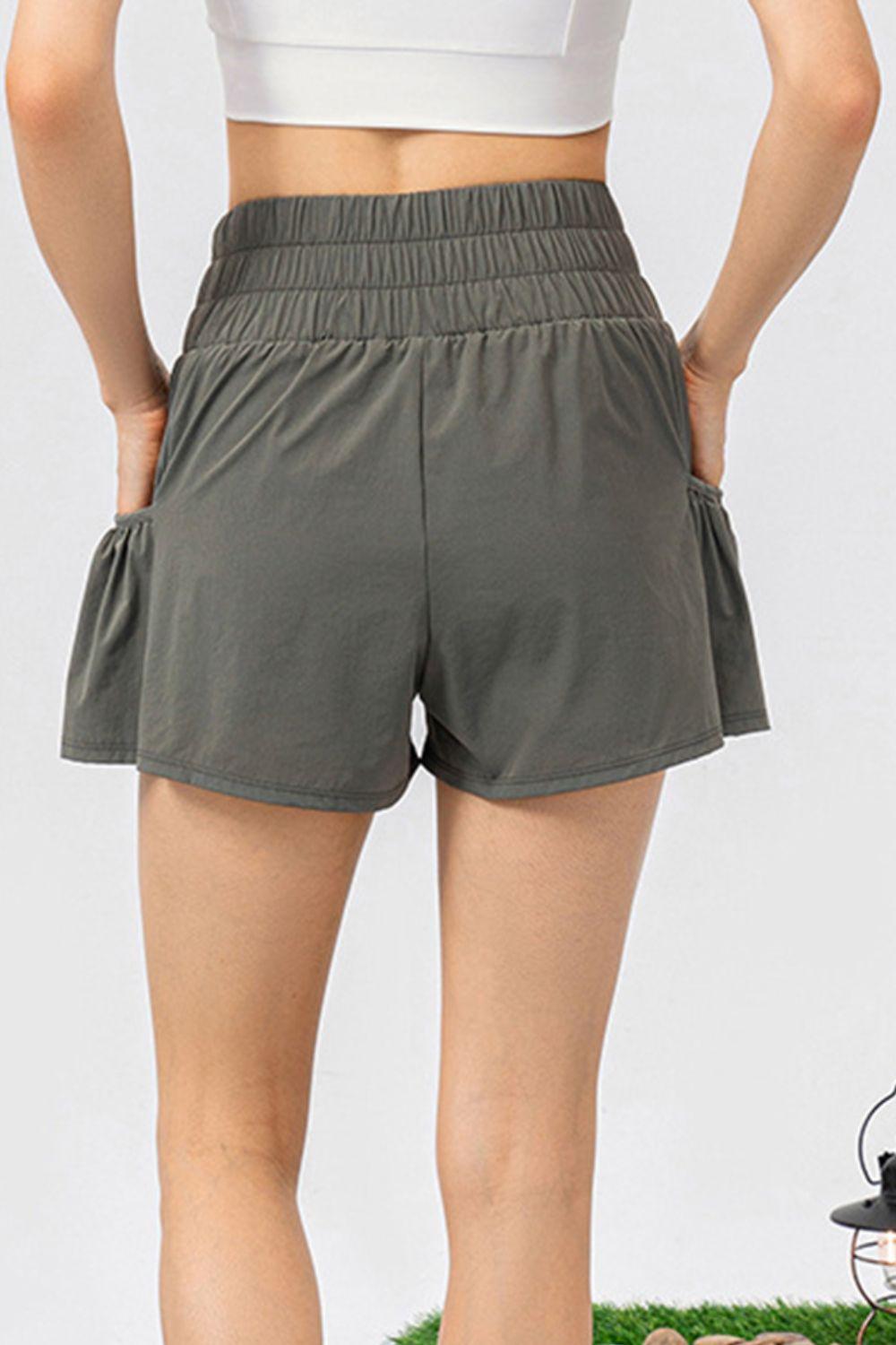 elastic-waist-pocketed-active-shorts - Immenzive