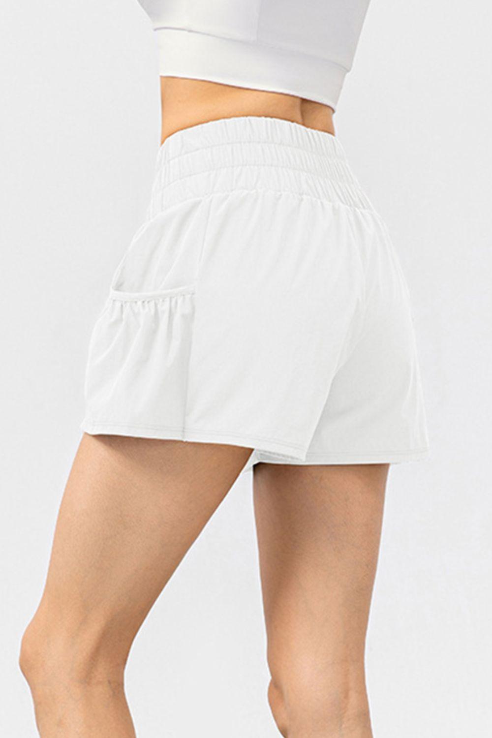 elastic-waist-pocketed-active-shorts - Immenzive