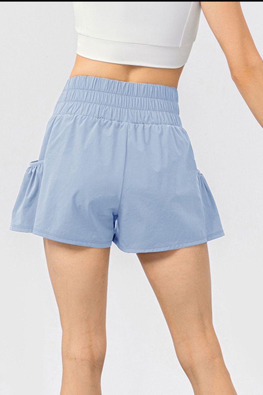 elastic-waist-pocketed-active-shorts - Immenzive