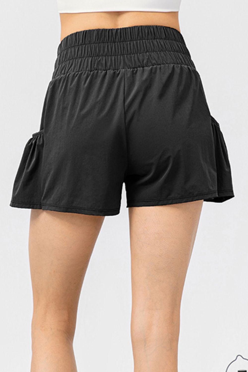 elastic-waist-pocketed-active-shorts - Immenzive