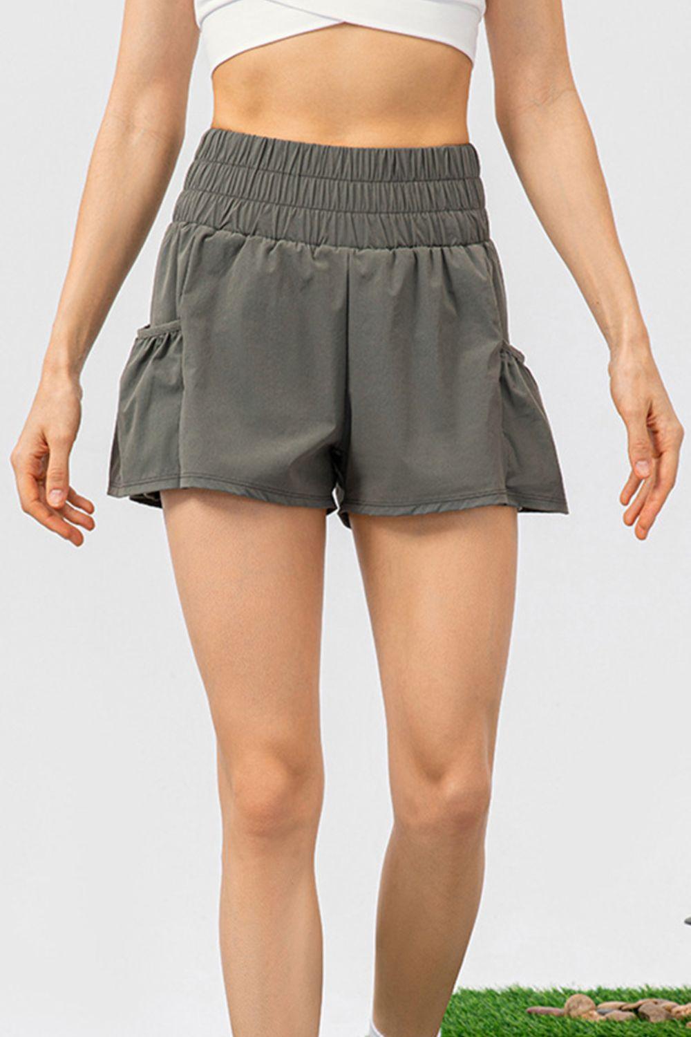 elastic-waist-pocketed-active-shorts - Immenzive