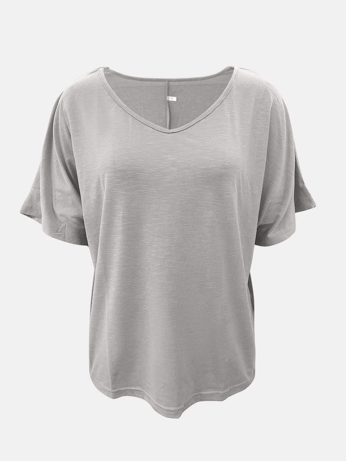 Full Size Scoop Neck Short Sleeve T-Shirt - Immenzive