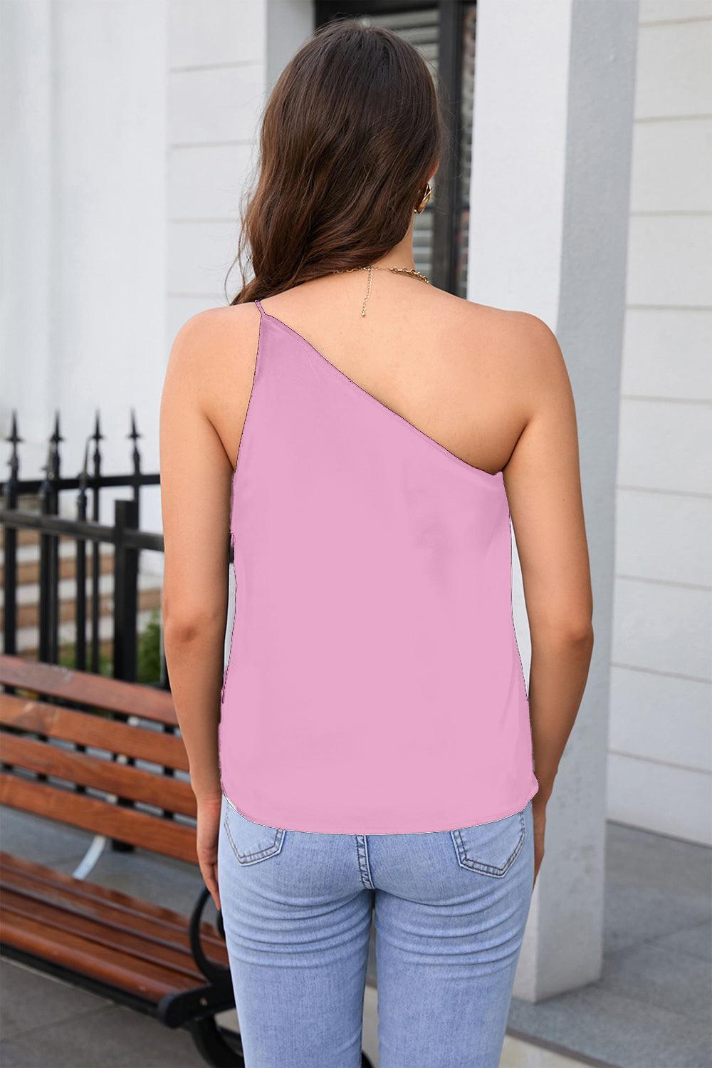 One Shoulder Sleeveless Top - Immenzive