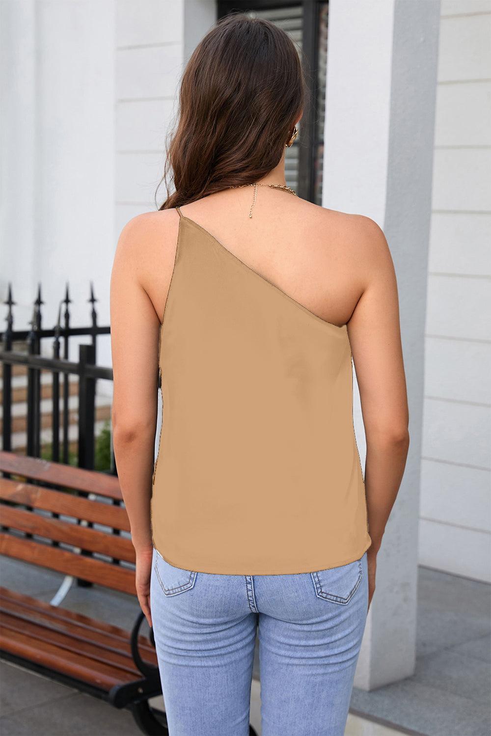 One Shoulder Sleeveless Top - Immenzive