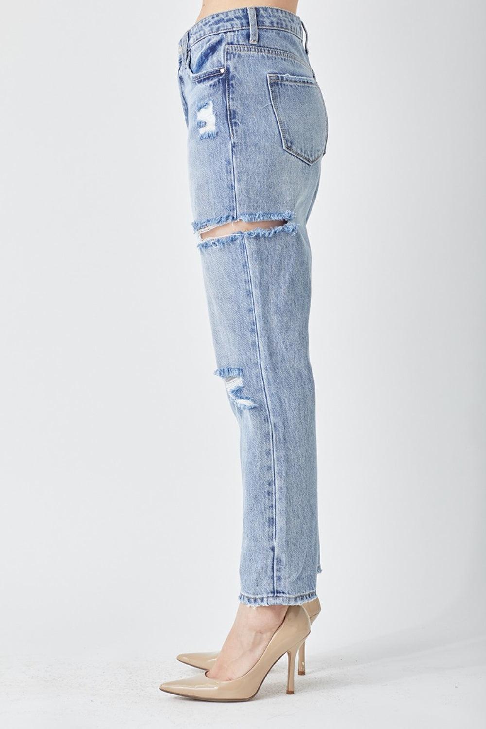 RISEN Distressed Slim Cropped Jeans - Immenzive