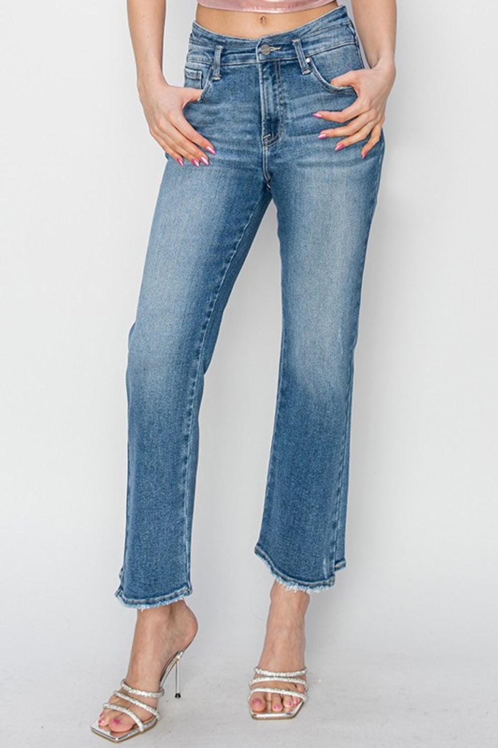 RISEN High Rise Slim Straight Jeans - Immenzive