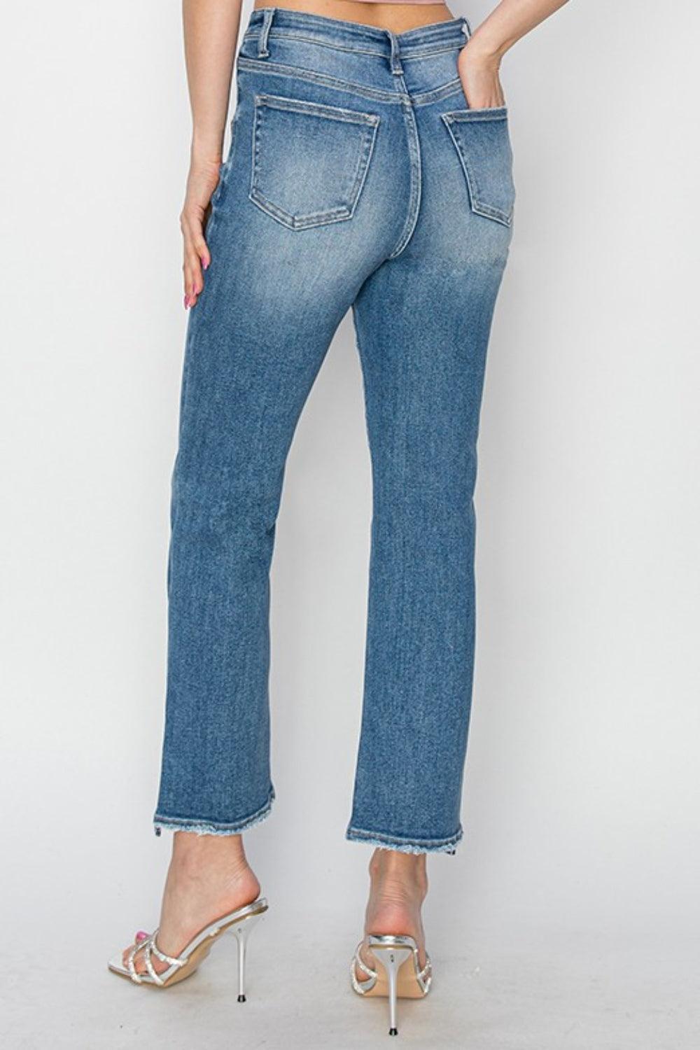 RISEN High Rise Slim Straight Jeans - Immenzive