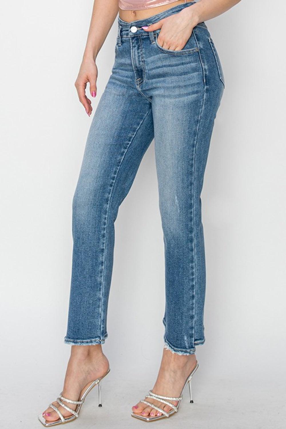 RISEN High Rise Slim Straight Jeans - Immenzive