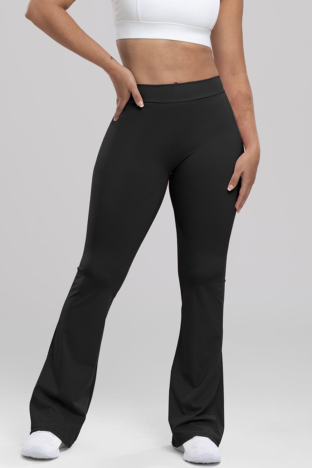 ruched-high-waist-bootcut-active-pants - Immenzive