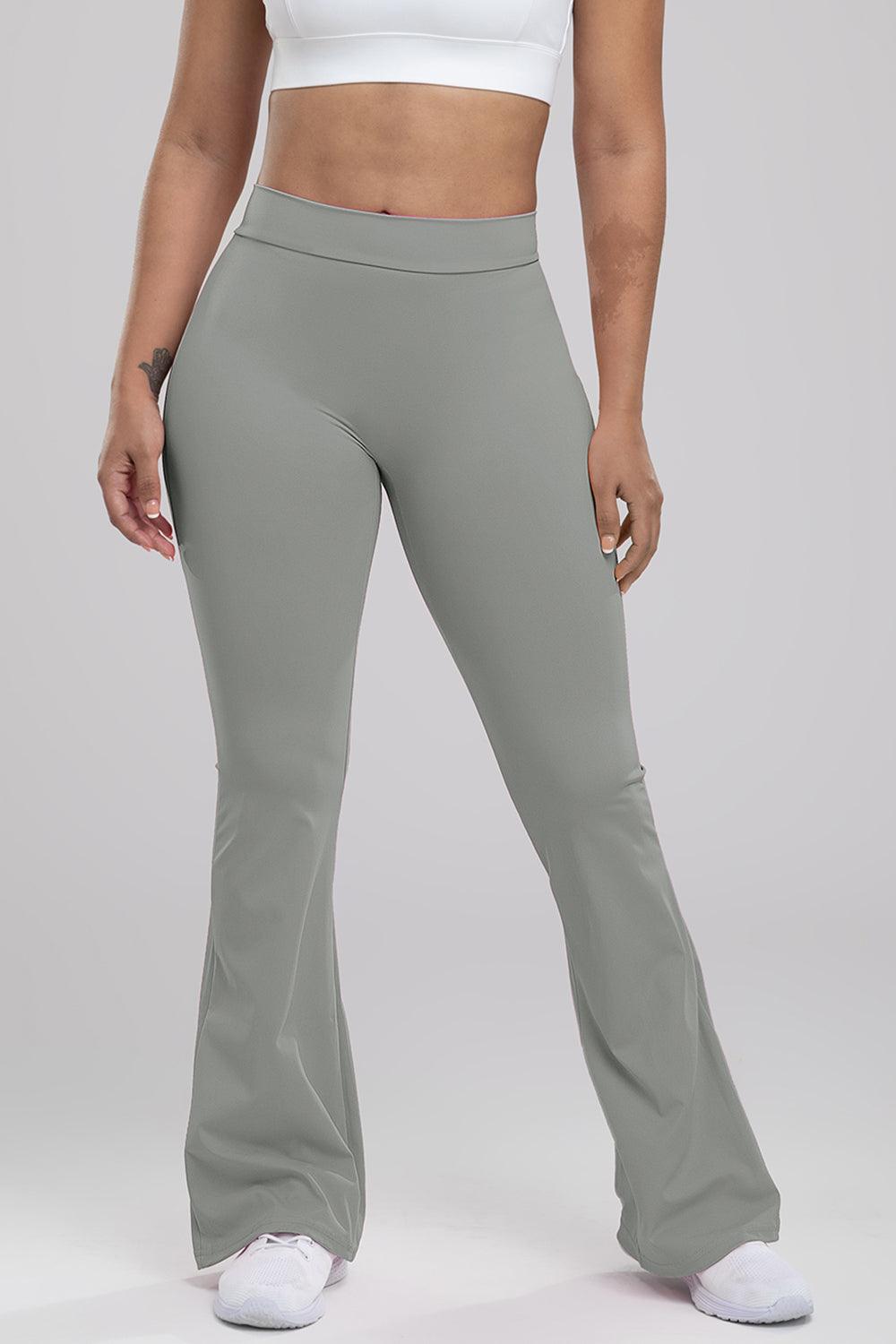 ruched-high-waist-bootcut-active-pants - Immenzive