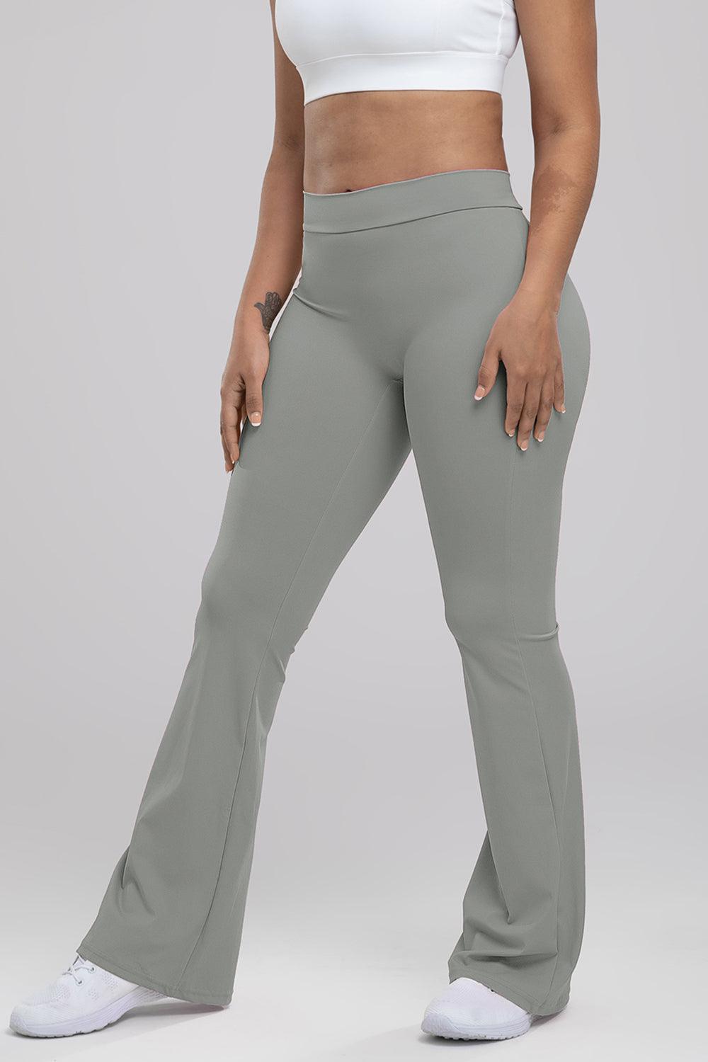 ruched-high-waist-bootcut-active-pants - Immenzive