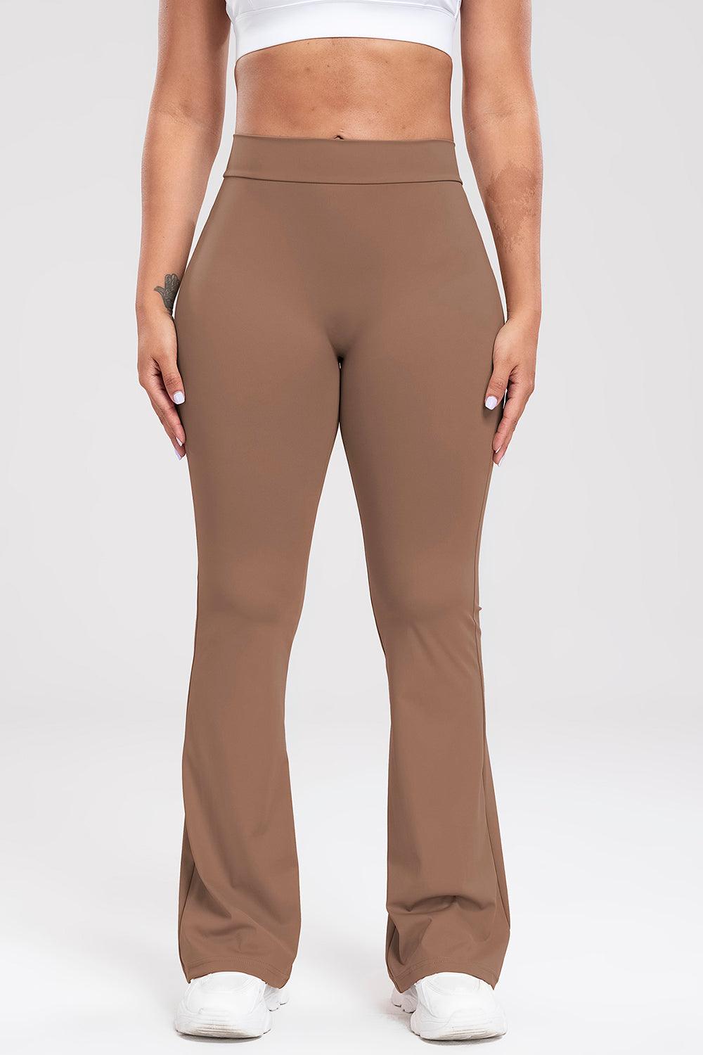 ruched-high-waist-bootcut-active-pants - Immenzive