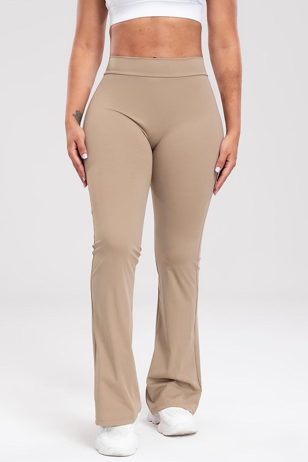 ruched-high-waist-bootcut-active-pants - Immenzive