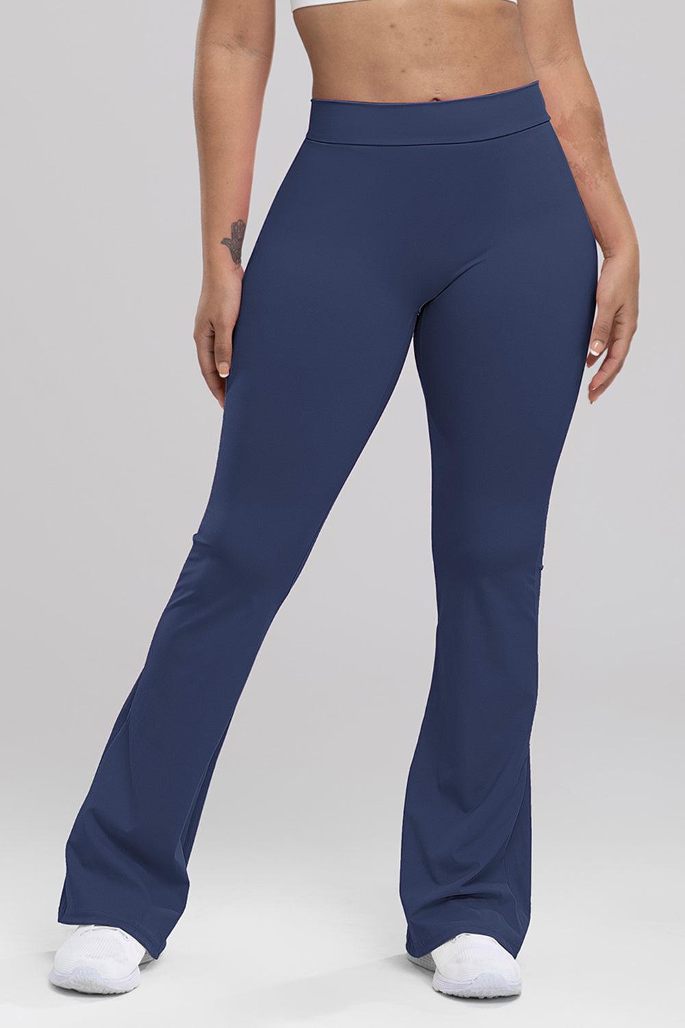 ruched-high-waist-bootcut-active-pants - Immenzive