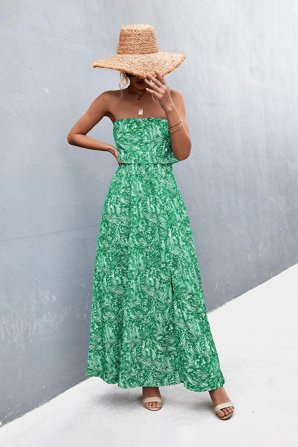 Strapless Split Maxi Dress - Immenzive