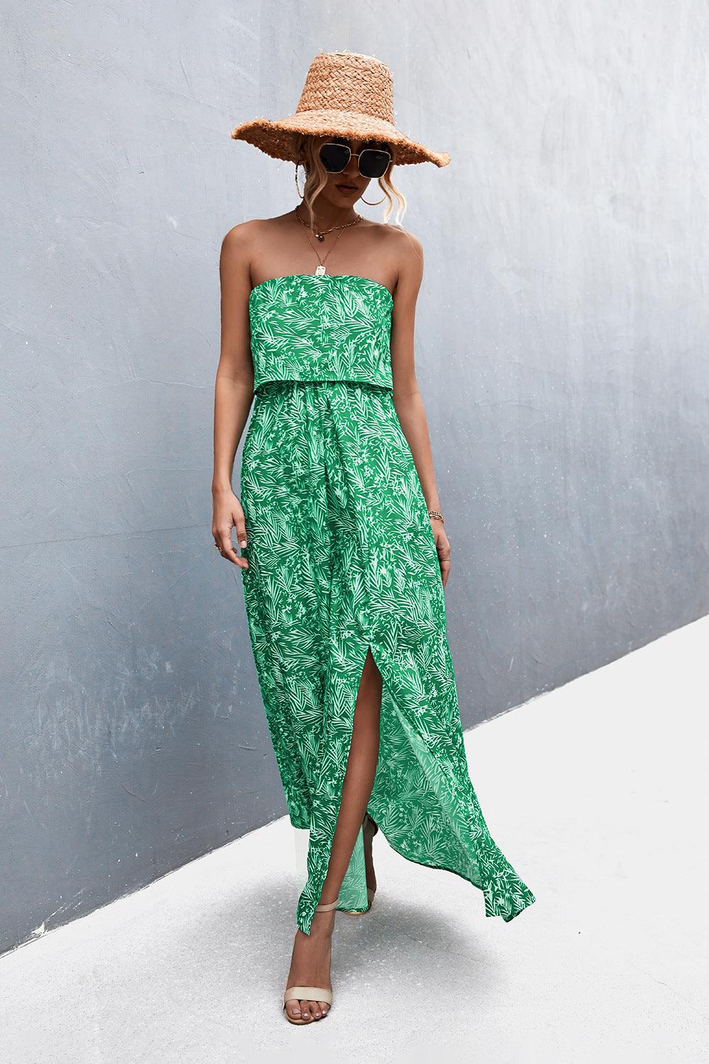 Strapless Split Maxi Dress - Immenzive