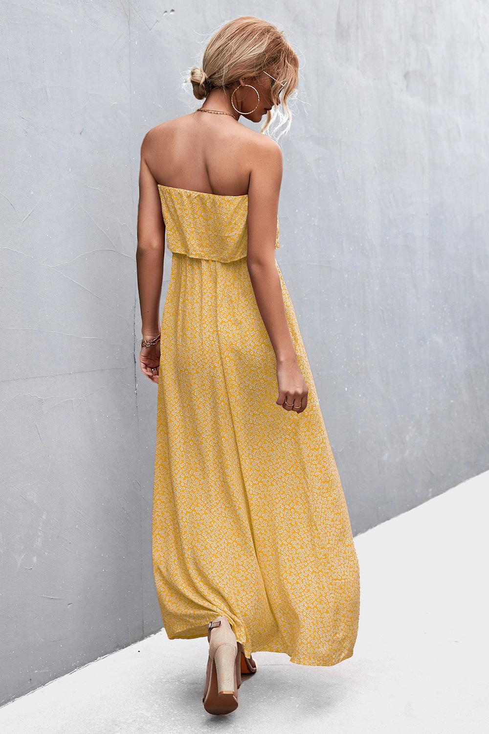 Strapless Split Maxi Dress - Immenzive