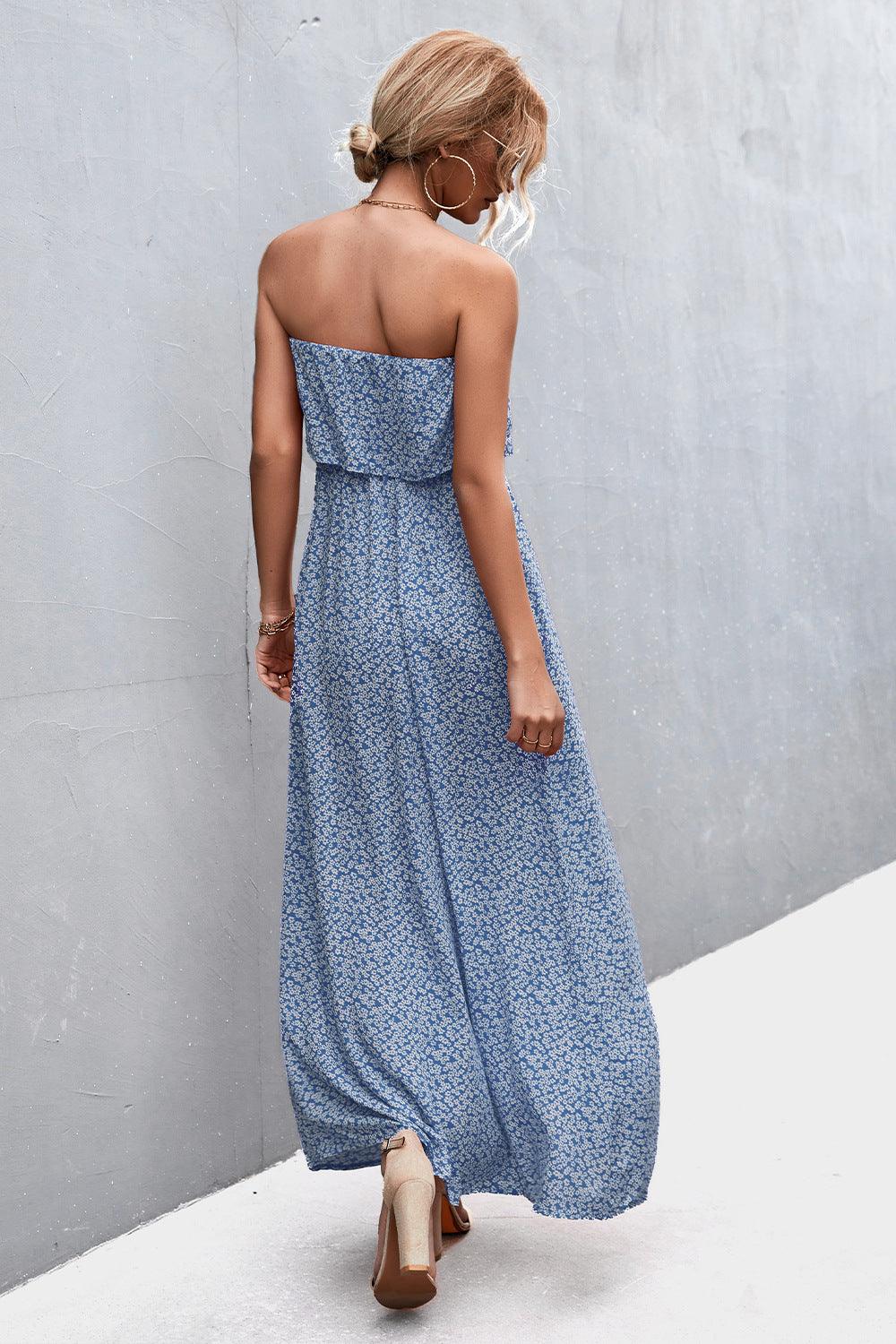 Strapless Split Maxi Dress - Immenzive