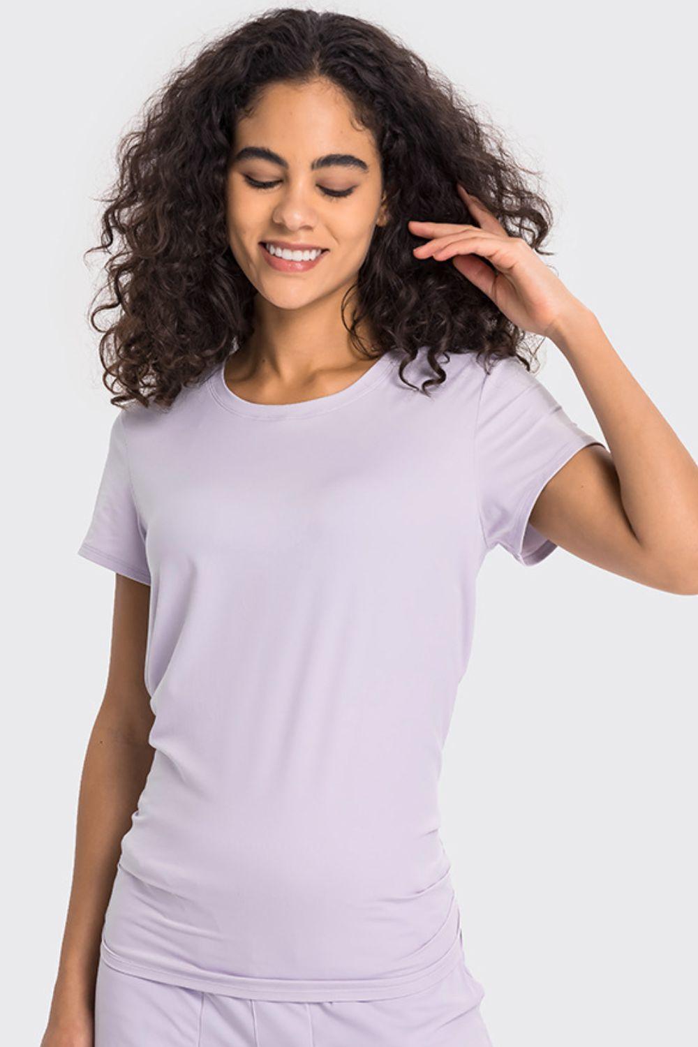 Tie Back Short Sleeve Sports Tee - Immenzive