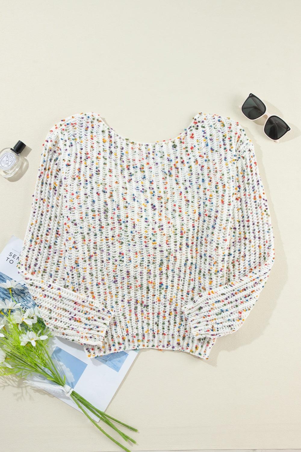 Twisted Confetti Boat Neck Sweater - Immenzive