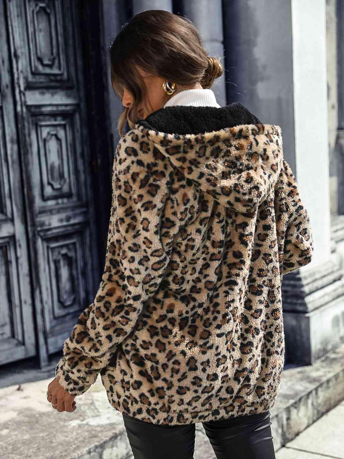 Leopard Zip-Up Hooded Jacket - Immenzive