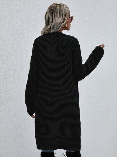 Open Front Long Sleeve Cardigan - Immenzive