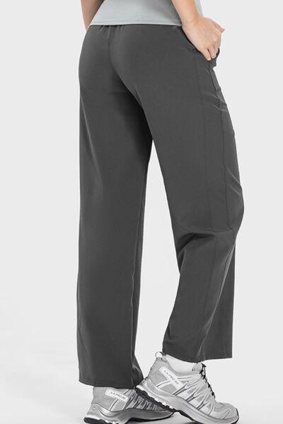 Drawstring Pocketed Active Pants - Immenzive
