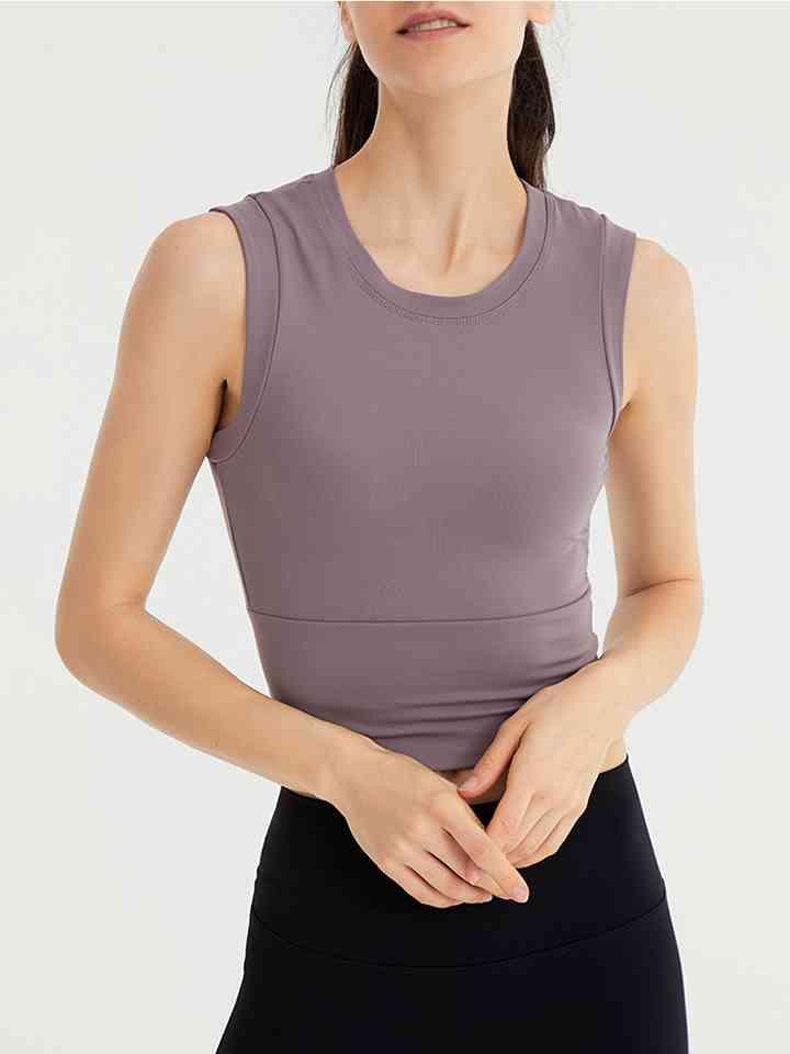 Round Neck Sleeveless Sports Tank Top - Immenzive