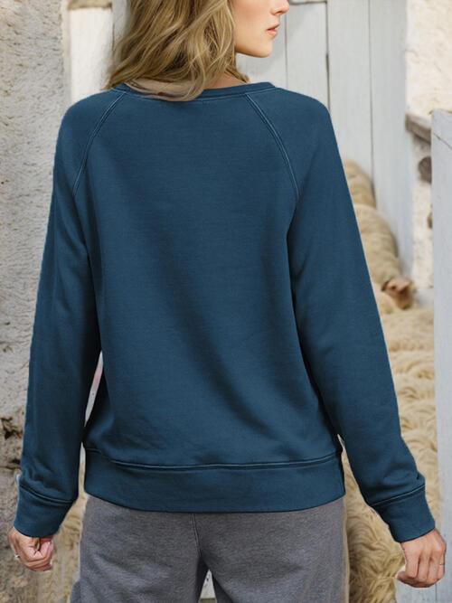 Round Neck Long Sleeve Sweatshirt - Immenzive